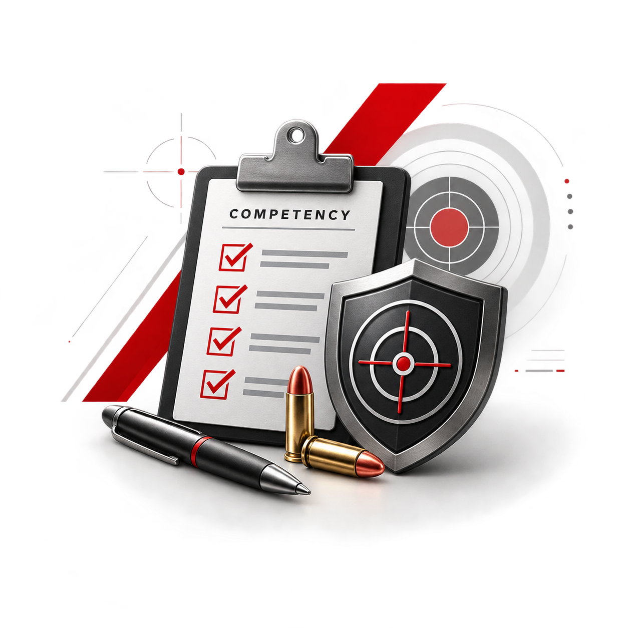 Firearm competency training illustration