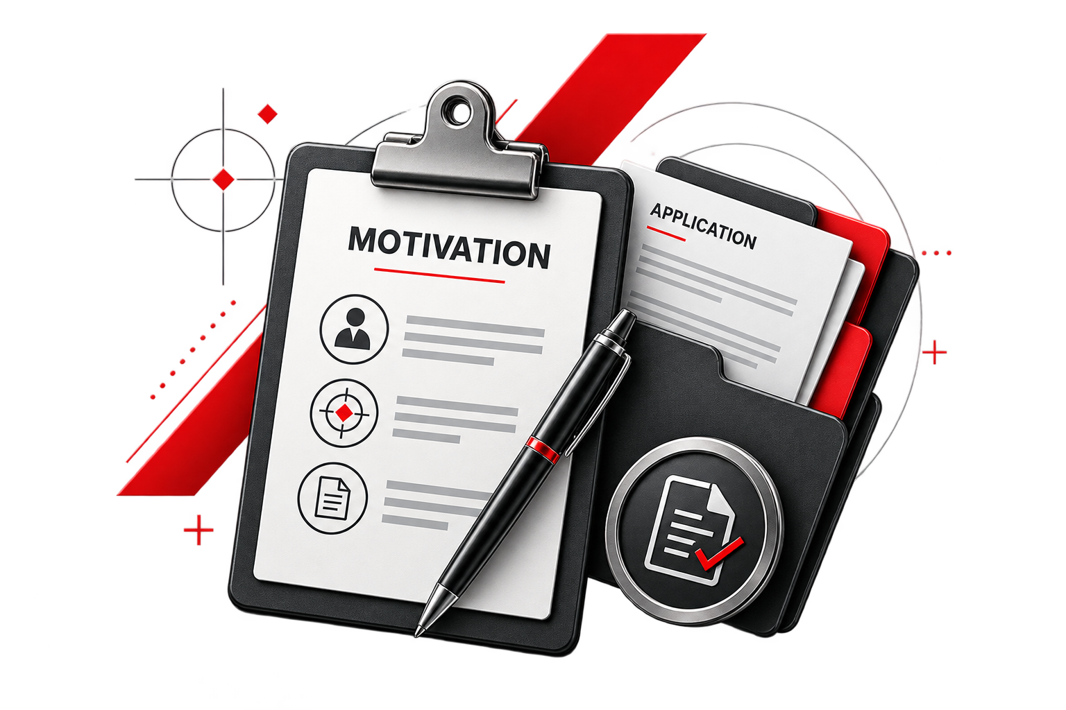 Firearm motivation and application support illustration